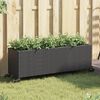 vidaXL Jardineras con ruedas 2 uds rat&aacute;n sint&eacute;tico negro 107x32x38 cm