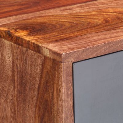 vidaXL Aparador de madera maciza de Sheesham gris 120x30x55 cm