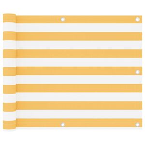 vidaXL Toldo para balc&oacute;n tela oxford blanco y amarillo 75x400 cm