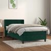 vidaXL Cama box spring con colch&oacute;n terciopelo verde oscuro 80x200 cm