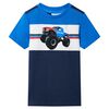 Camiseta infantil azul y azul marino 128