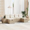 vidaXL Conjunto de sof&aacute; de jard&iacute;n con coj&iacute;n 6 pcs Beige Polirat&aacute;n