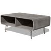 vidaXL Mesa de centro madera maciza paulownia gris 90x55,5x38,5 cm