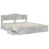 vidaXL Estructura de cama Gris Concreto 200 x 200 cm Madera Ingenieril