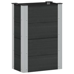 vidaXL Arriate elevado Negro 50 x 30 x 72 cm WPC y Aluminio