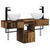 vidaXL Juego de muebles de ba&ntilde;o 3 uds. Madera envejecida