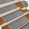 vidaXL Alfombrillas para escaleras 10 unidades 65x21x4 cm Gris Borde Rectangular