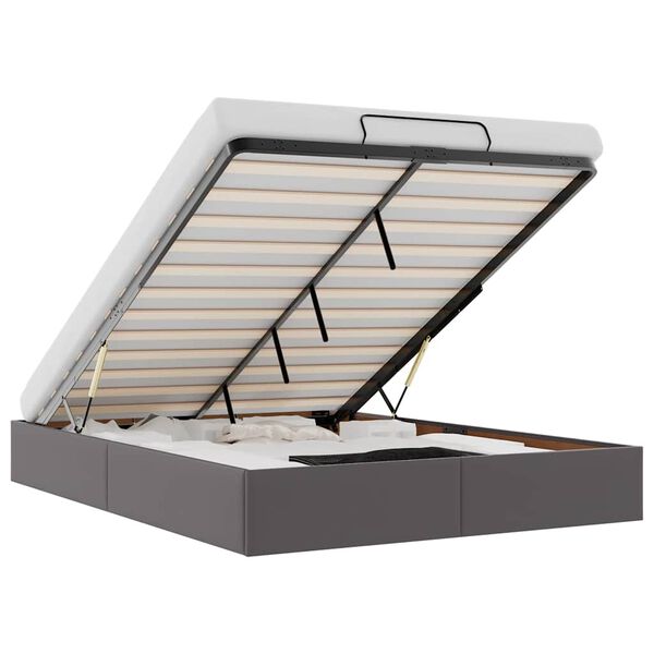 vidaXL Estructura de cama otomana sin colch&oacute;n gris 140x200 cm