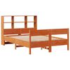 vidaXL Cama con estanter&iacute;a sin colch&oacute;n madera maciza marr&oacute;n 120x200cm