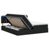vidaXL Cama de almacenamiento LED con colch&oacute;n Negro 200 x 200 cm Tela