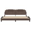 vidaXL Estructura de cama Viana sin colch&oacute;n cuero sint&eacute;tico marr&oacute;n 200x200cm