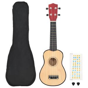 vidaXL Juego de ukelele soprano para ni&ntilde;os con funda madera clara 23"