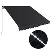 vidaXL Toldo retr&aacute;ctil manual con LED gris antracita 350x250 cm
