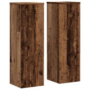 vidaXL Soportes de plantas 2 uds madera roble envejecido 25x25x80 cm