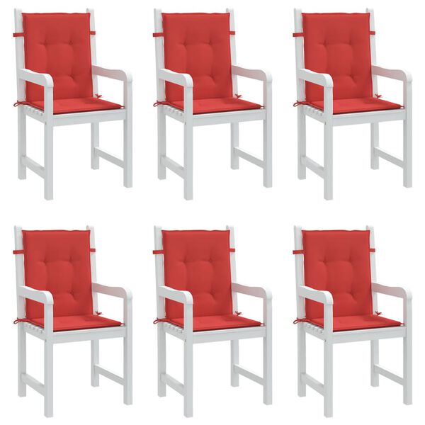 vidaXL Coj&iacute;n silla jard&iacute;n respaldo bajo 6 uds tela Oxford rojo