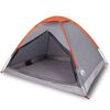 vidaXL Tienda de campa&ntilde;a igl&uacute; para 2 personas impermeable gris naranja