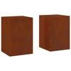 vidaXL Soporte de plantas 2 uds. Oxidado 24 x 24 x 35 cm Acero oxidado