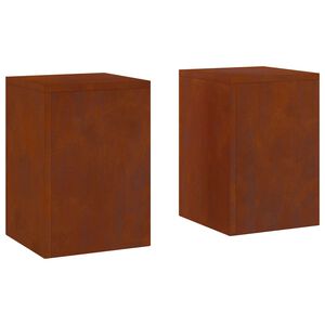 vidaXL Soporte de plantas 2 uds. Oxidado 24 x 24 x 35 cm Acero oxidado
