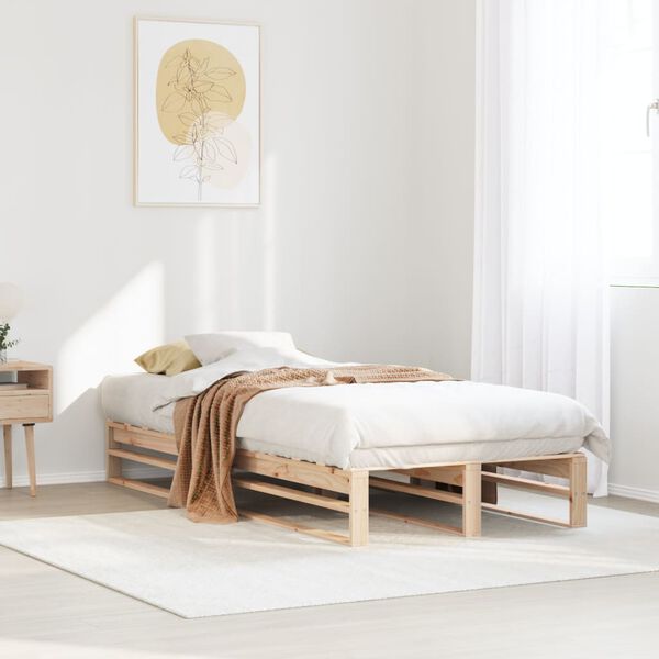 vidaXL Estructura de cama sin colch&oacute;n madera maciza de pino 100x200 cm