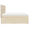 vidaXL Cama box spring con colch&oacute;n tela color crema 180x200 cm