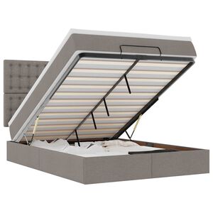 vidaXL Estructura de cama otomana colch&oacute;n tela gris pardo 140x200cm