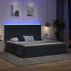 vidaXL Cama con almacenamiento y LED con LED Gris oscuro 200 x 200 cm