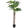 vidaXL Planta Artificial Monstera Verde 94 x 18 x 170 cm Tela y madera