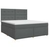 vidaXL Cama box spring con colch&oacute;n Gris oscuro 140 x 200 cm Tela