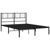 vidaXL Estructura cama sin colch&oacute;n con cabecero metal negro 140x200 cm