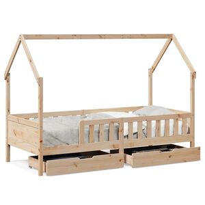 vidaXL Estructura de cama para ni&ntilde;os con cajones madera pino 90x200 cm