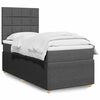 vidaXL Cama box spring con colch&oacute;n tela gris oscuro 80x200 cm