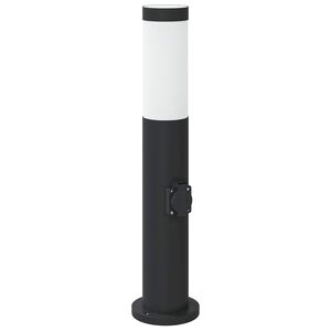 vidaXL Baliza de luz con toma de corriente de 50 cm, acero inoxidable, IP44
