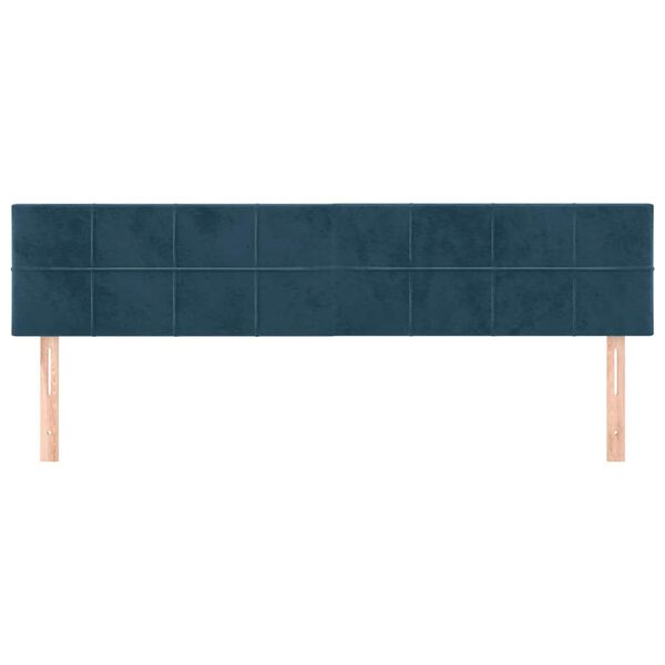 vidaXL Cabeceros 2 unidades de terciopelo azul oscuro 90x5x78/88 cm
