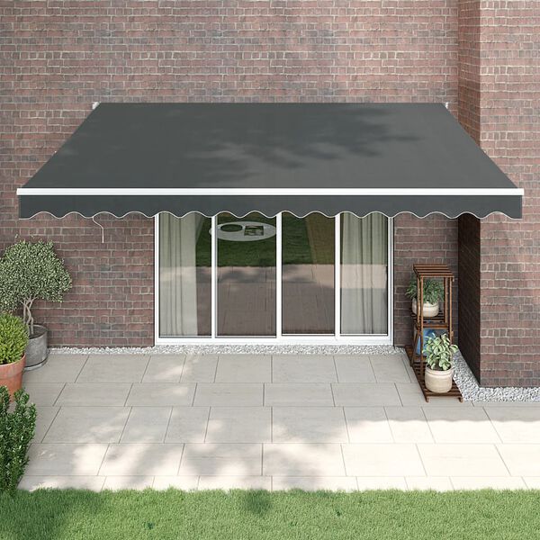 vidaXL Toldo retr&aacute;ctil aluminio y tela gris antracita 4x3 m