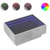 vidaXL Mesa de centro y LED madera ingenier&iacute;a gris hormig&oacute;n 70x50x30cm