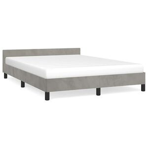 vidaXL Estructura de cama sin colch&oacute;n terciopelo gris claro 140x200 cm