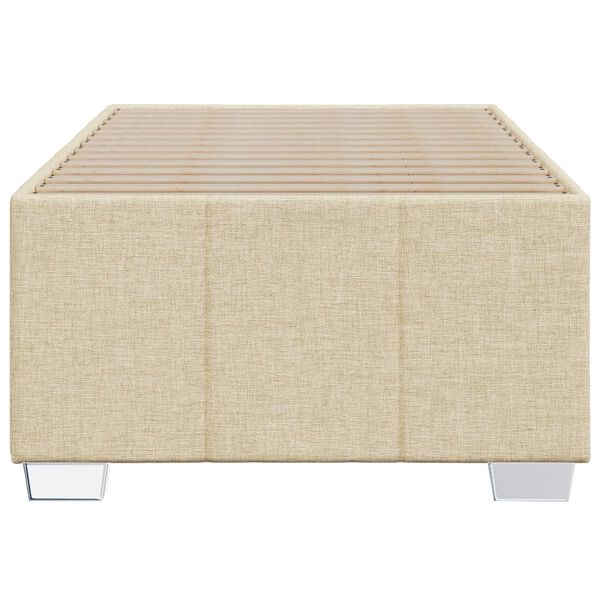 vidaXL Estructura de cama sin colch&oacute;n tela crema 80x200 cm
