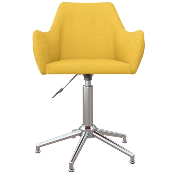 vidaXL Sillas de comedor giratorias 4 unidades tela amarillo