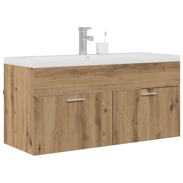 vidaXL Mueble de Cuarto de Ba&ntilde;o Roble artesanal 100 x 38,5 x 46 cm