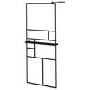 vidaXL Mampara ducha con estante vidrio ESG y aluminio negro 80x195 cm