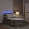 vidaXL Cama con almacenamiento y LED con LED Taup&eacute; 90 x 200 cm tela