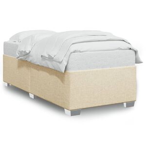 vidaXL Estructura de cama sin colch&oacute;n tela crema 90x190 cm