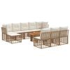 vidaXL Conjunto de sof&aacute;s de jard&iacute;n 11 uds. Natural y Crema