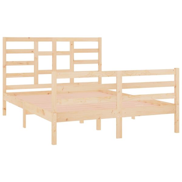 vidaXL Estructura de cama sin colchón madera maciza 140x190 cm