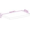 vidaXL Tablero de mesa borde natural madera maciza mango 50x40x2,5 cm