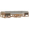 vidaXL Conjunto de sof&aacute;s de exterior 8 pcs Natural y Gris Claro