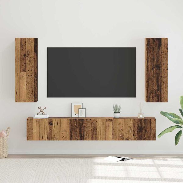 vidaXL Conjunto de mueble de TV 5 pcs Madera envejecida