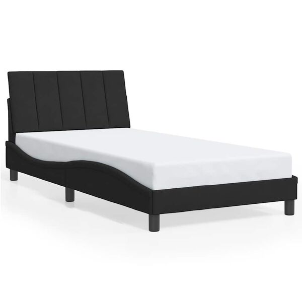 vidaXL Estructura de cama sin colch&oacute;n Hanko terciopelo negro 100x200 cm