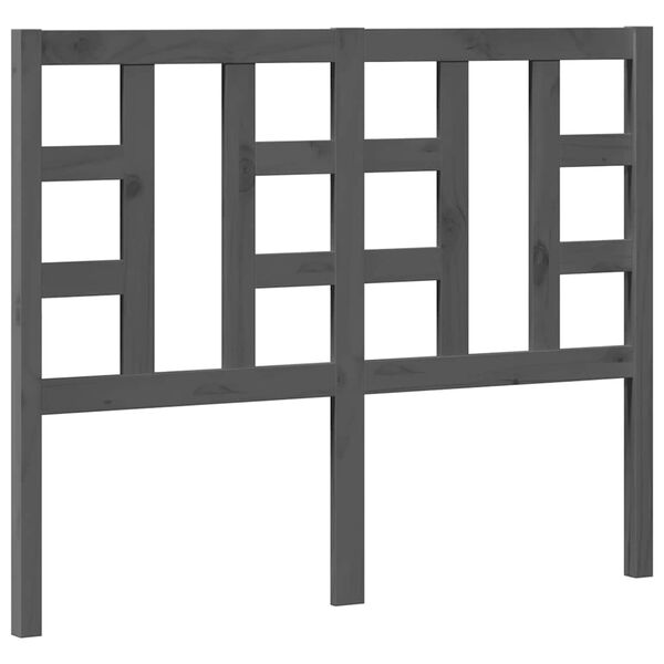 vidaXL Cabecero de cama madera maciza de pino gris 126x4x100 cm