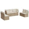 vidaXL Set sof&aacute;s de jard&iacute;n 7 piezas y cojines rat&aacute;n sint&eacute;tico beige